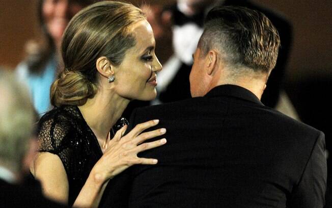 Angelina Jolie e Brad Pitt no evento em Hollywood