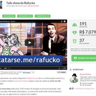 A meta de Rafucko é R$ 50 mil até o dia 13 de maio