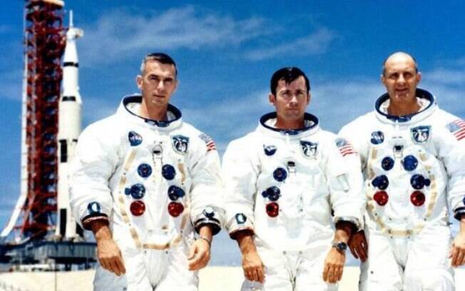 Eugene Cernan, John Young e Thomas Stafford em 13 de maio de 1969
