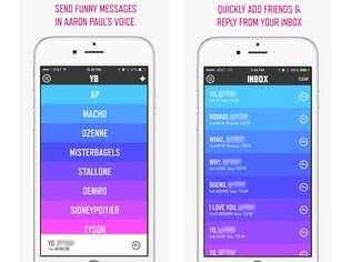 Disponível apenas para iOS, o app YB é um iniciativa de Aaron Paul, ator de Breaking Bad, que criou um app para você mandar um Yo Bitch! do Pinkman para seus amigos