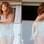 Rihanna na sacada do hotel no Brasil também estava com outro visual: cabelo castanho e encaracolado. Foto: AgNews