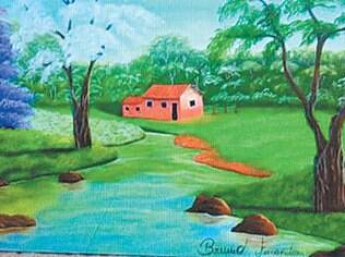 Um dos quadros pintados pelo Goleiro Bruno, que cumpre pena pela morte da ex-amante Eliza Samudio