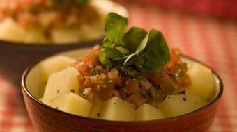 Salada quente de batata light