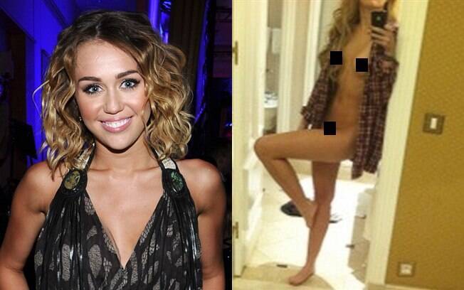 A cantora teen Miley Cyrus não resistiu e posou em frente ao espelho, mas deu azar da foto ser divulgada nas redes sociais