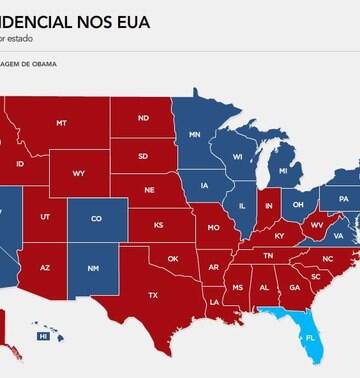 Veja quais dos 50 Estados deram vitória a Obama e Romney