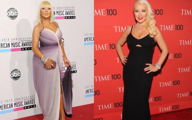 Christina Aguilera apareceu mais magra na noite dessa terça-feira (23) em um evento em Nova York