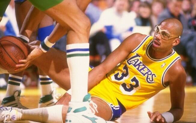 Kareem Abdul-Jabbar durante seus anos com o Los Angeles Lakers