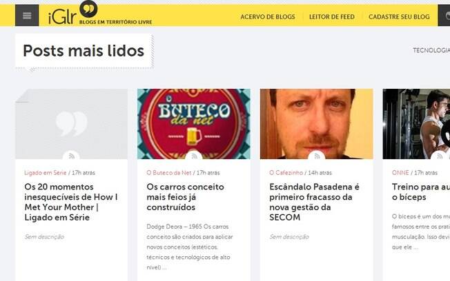 Posts mais lidos do momento têm lugar de destaque na home do iGlr