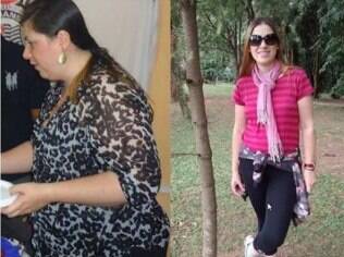 Cristiane com 101 kg em setembro de 2013 e com 66 kg neste ano
