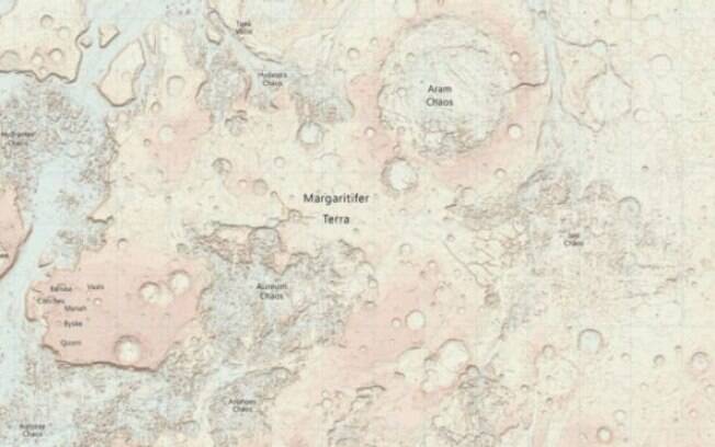 Mapa foi produzido a pedido de um cientista britânico que planeja uma viagem a Marte