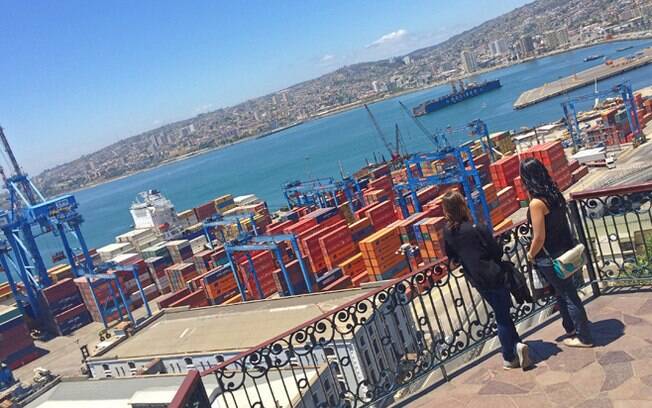 Vista do porto de Valparaíso