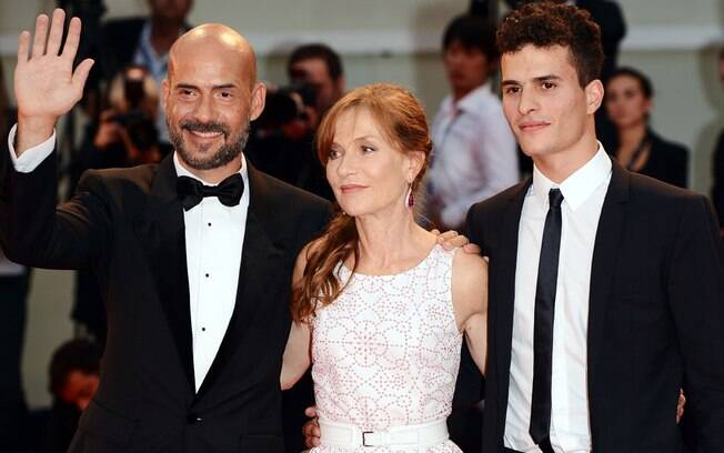 Gian Marco Tognazzi,  Isabelle Huppert e Brenno Placido na premiàre de 'Bella Addormentata', do diretor Marco Bellocchio