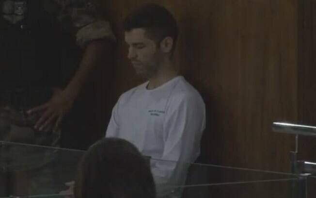 Tiago Rocha durante o julgamento que o condenou a 20 anos de prisão em regime fechado