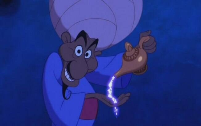 Aladdin é só uma história inventada por um comerciante que quer vender uma lâmpada