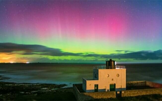 Aurora boreal fui captada no norte da Inglaterra por amante das estrelas
