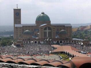A Basílica de Nossa Senhora Aparecida, na cidade de Aparecida, interior de São Paulo