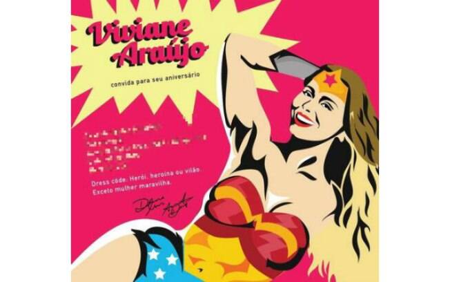 Convite da festa de 41 anos de Viviane Araújo