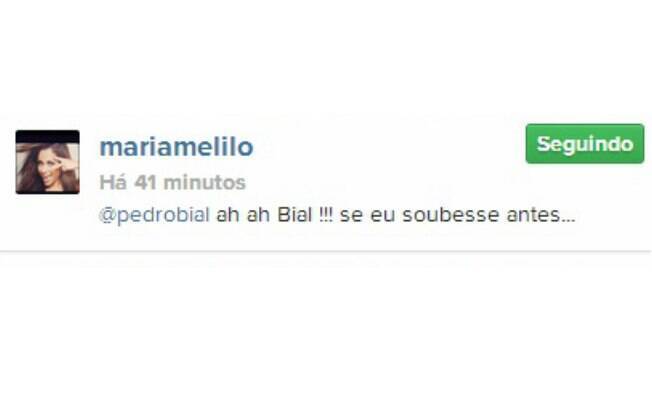 Maria Melilo responde comentário de Pedro Bial