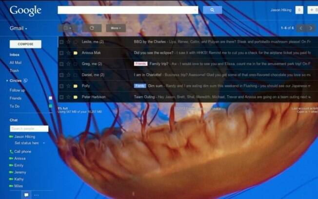 Gmail ganhará fundo de tela personalizado em breve
