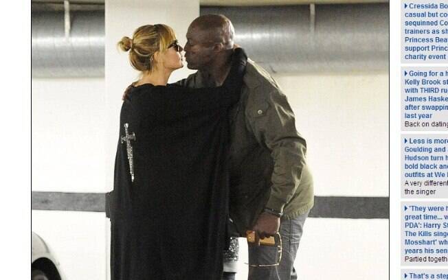 Heidi e Seal se cumprimentam com selinho