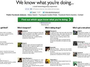O site “We Know What You’re Doing lista declarações comprometedoras postadas no Facebook