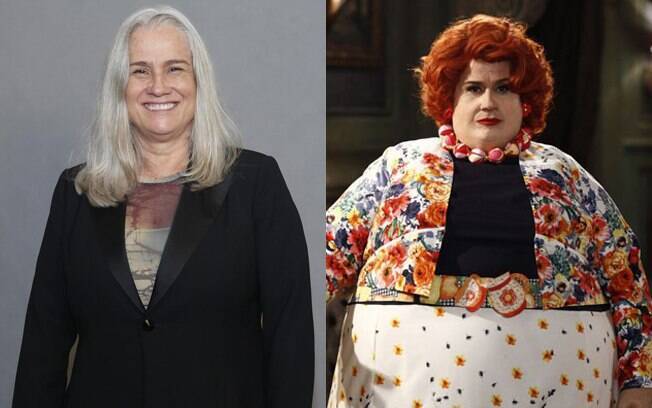 Vera Holtz ao natural e depois de quatro horas na sala de maquiagem