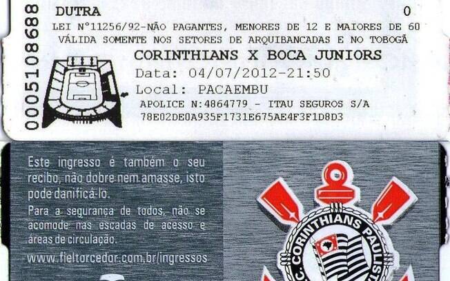 Quanto custa o ingresso Corinthians e Boca?