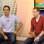 Tiago Leifert recebe o comentarista Caio Ribeiro no "Globo Esporte". Foto: Divulgação