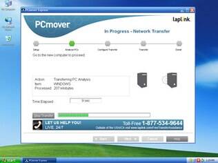 PCmover Express para Windows XP copia seus arquivos e ajustes de seu PC com Windows XP para um novo dispositivo