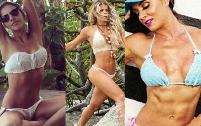 Mariana Rios, Karina Bacchi e Juju Salimeni usam crochê