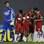 Jogadores do Inter comemoram o gol que inaugurou o placar do jogo. Foto: Gazeta Press