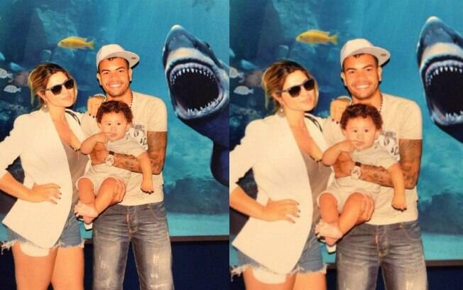 Dentinho, Dani Souza e o primeiro filho do casal, Bruno