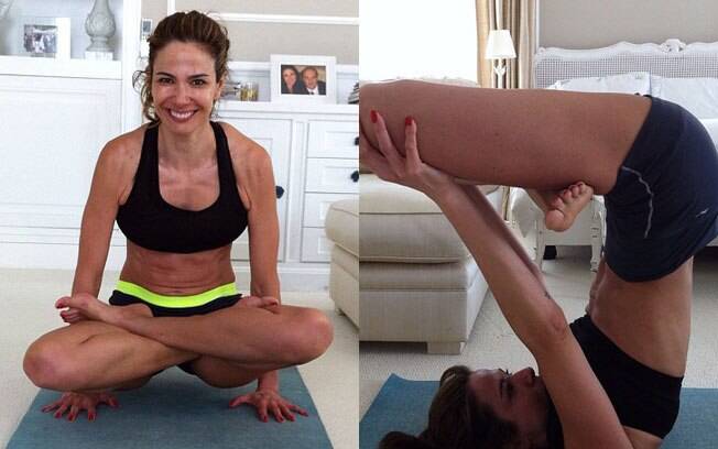 A apresentadora Luciana Gimenez e sua flexibilidade no ioga