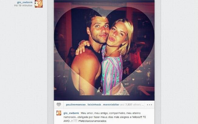 Giovanna Ewbank também usou o Instagram para mandar mensagem para o marido, Bruno Gagliasso