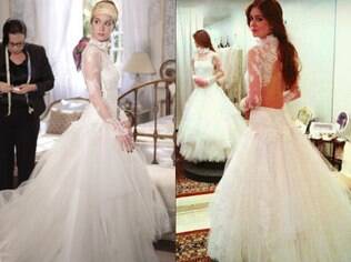 Marina Ruy Barbosa usa vestido de Letícia Bronstein para gravar cenas do casamento de Nicole