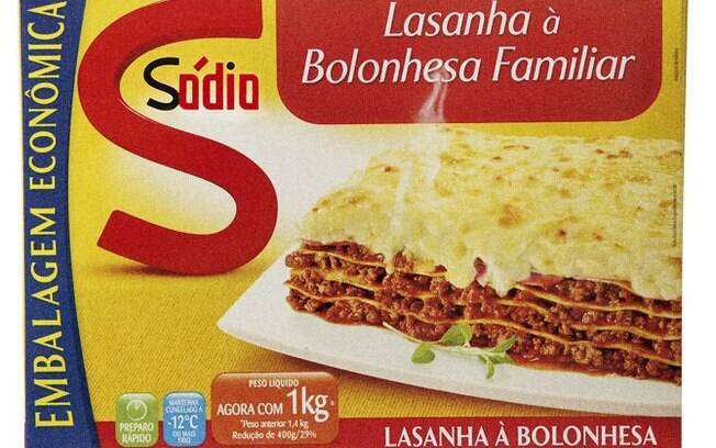 Embalagens reais (Lasanha = Sódio)