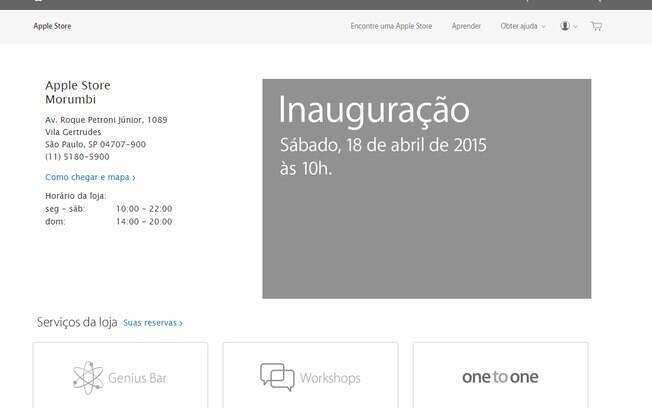 Em site, Apple confirma inauguração da loja do shopping Morumbi para 18 de abril