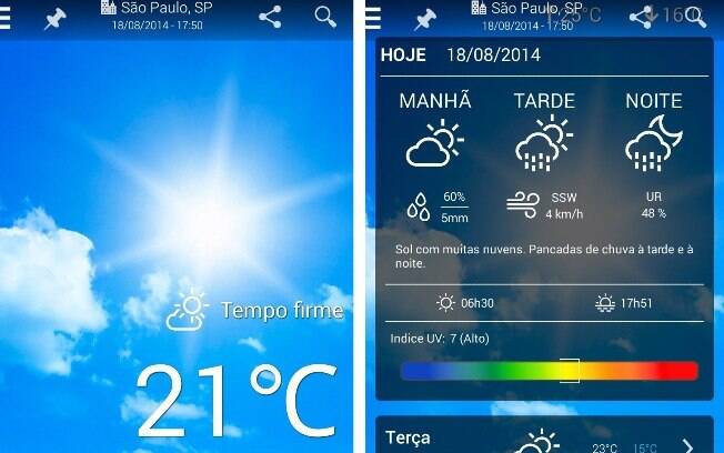Conhecido serviço Climatempo tem bom aplicativo para Android e iPhone/iPad