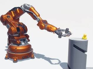 Robôs brigam por causa de um pato de borracha em uma das demos mostradas no estande da Oculus na CES 2015