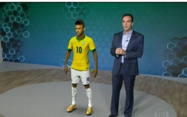 Neymar virou animação ao lado de Tadeu Schmidt no 'Fantástico'