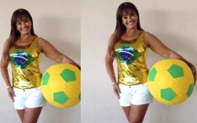 Solange Couto caprichou no modelito nesta terça (17) para torcer pelo Brasil