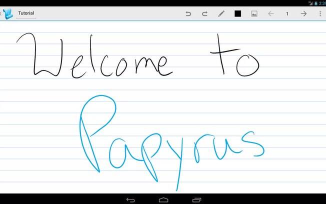 Papyrus é um aplicativo para Android que oferece papel com pautas (foto) ou sem pautas