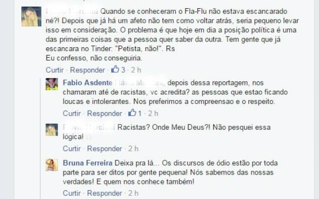 Reprodução do perfil de Bruna no Facebook mostra intolerância nas redes Reprodução do perfil de Bruna no Facebook mostra intolerância nas redes