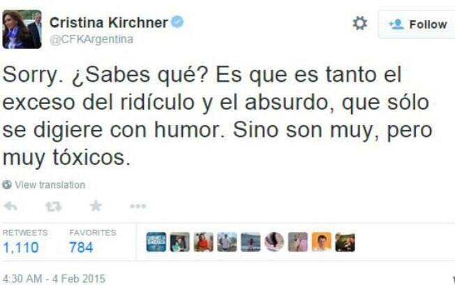 Em seguida, Cristina disse que o humor é para lidar