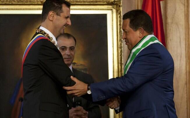 Presidente da Síria, Bashar al-Assad, tem reunião com Hugo Chávez em junho de 2010