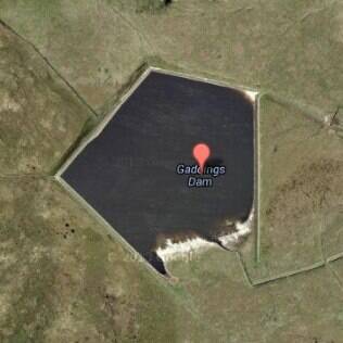 Imagem aérea da Gaddings Dam, na Inglaterra