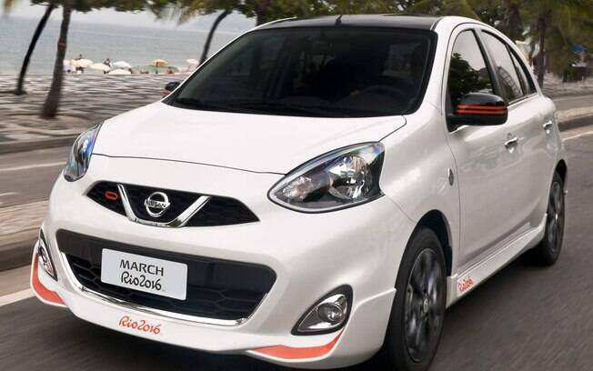 Nissan March Rio 2016 teve mil unidades com detalhes pintados de laranja Nissan March Rio 2016 teve mil unidades com detalhes pintados de laranja