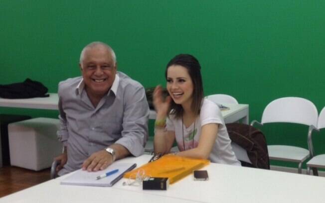 Sandy e Antônio Fagundes em sala de ensaio em Higienópolis