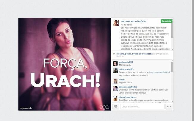 Mensagens de apoio invadem Twitter da apresentadora Andressa Urach . Foto: Reprodução
