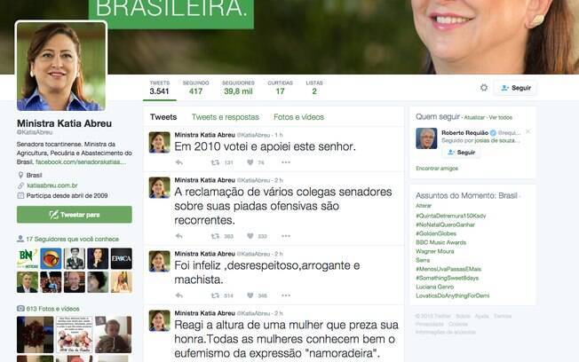 Kátia Abreu explica nas redes sociais o desentendimento que teve com o senador José Serra